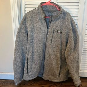 LL Bean Sweater Fleece Grey Heather XL